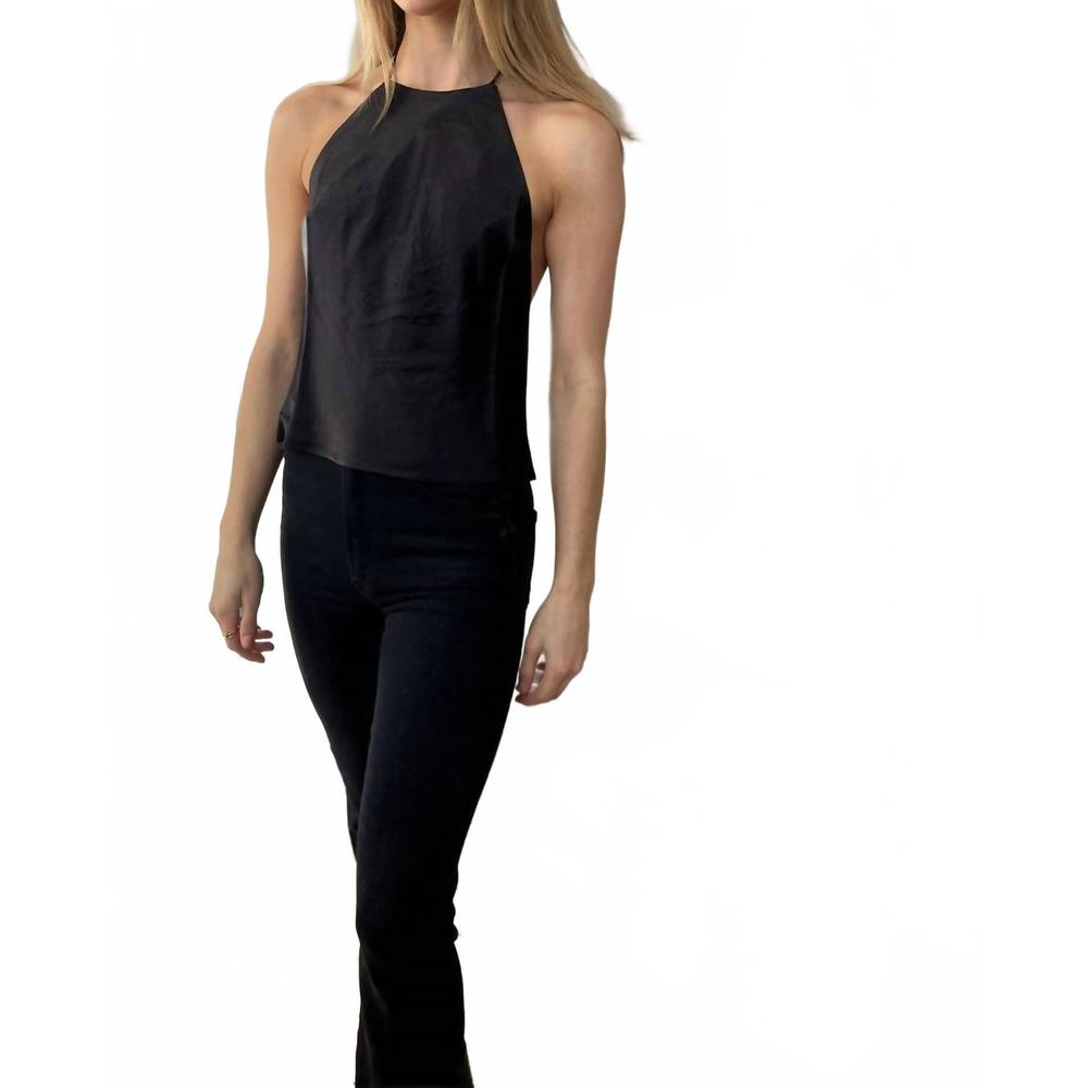 NEW THIRD FORM crush bias halter top in black